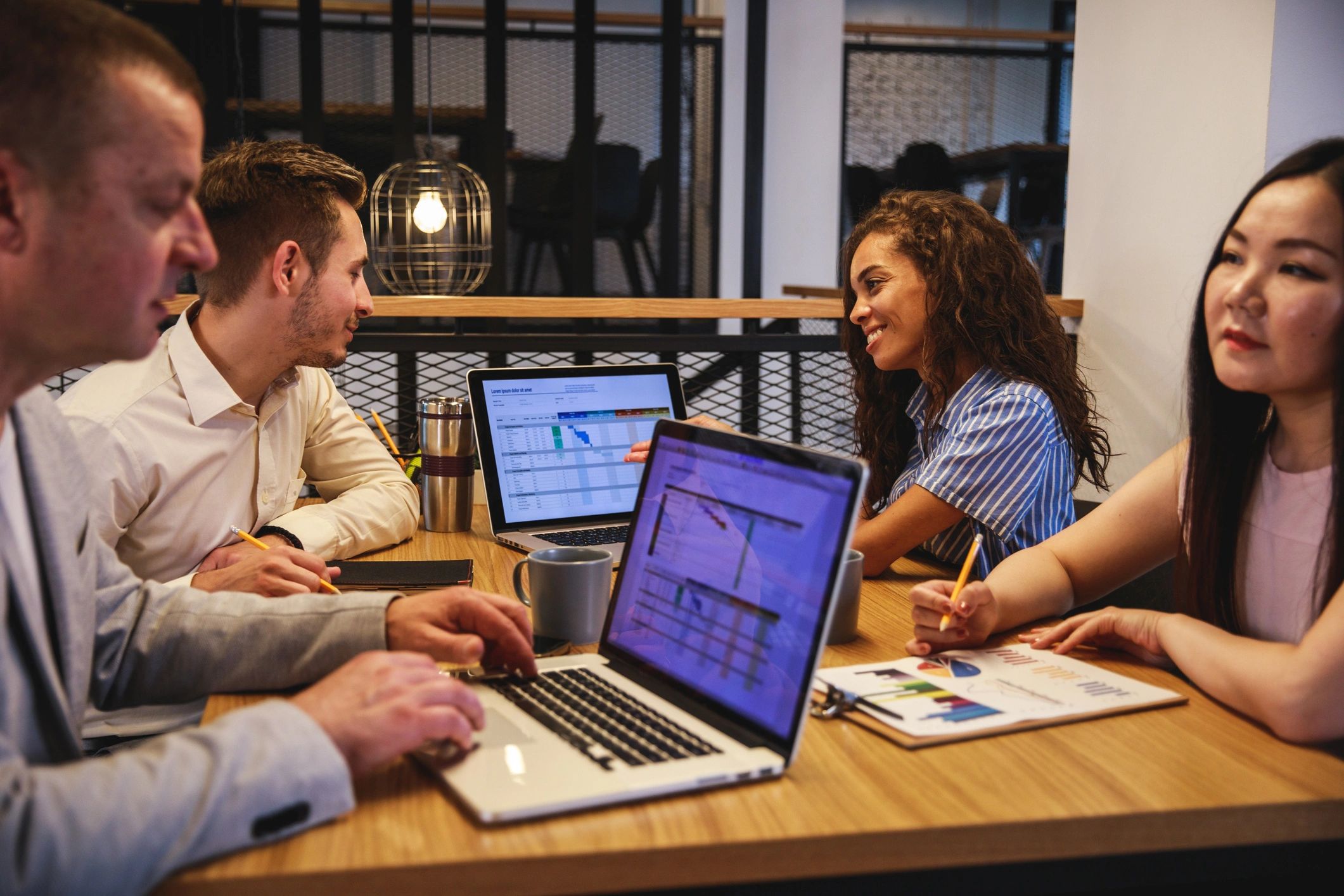 Marketing team collaborating in a boardroom