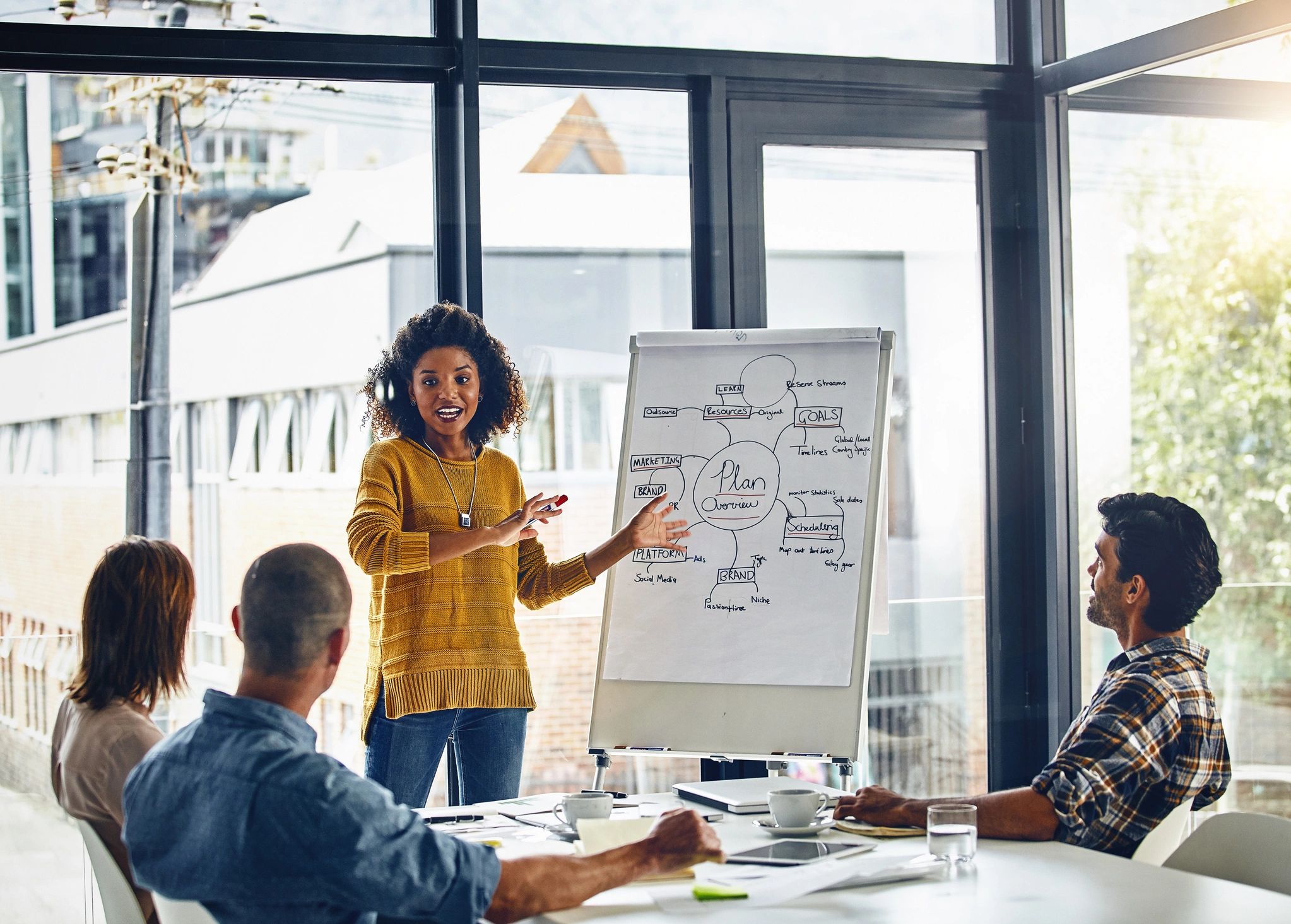 Professional team discussing business growth strategy